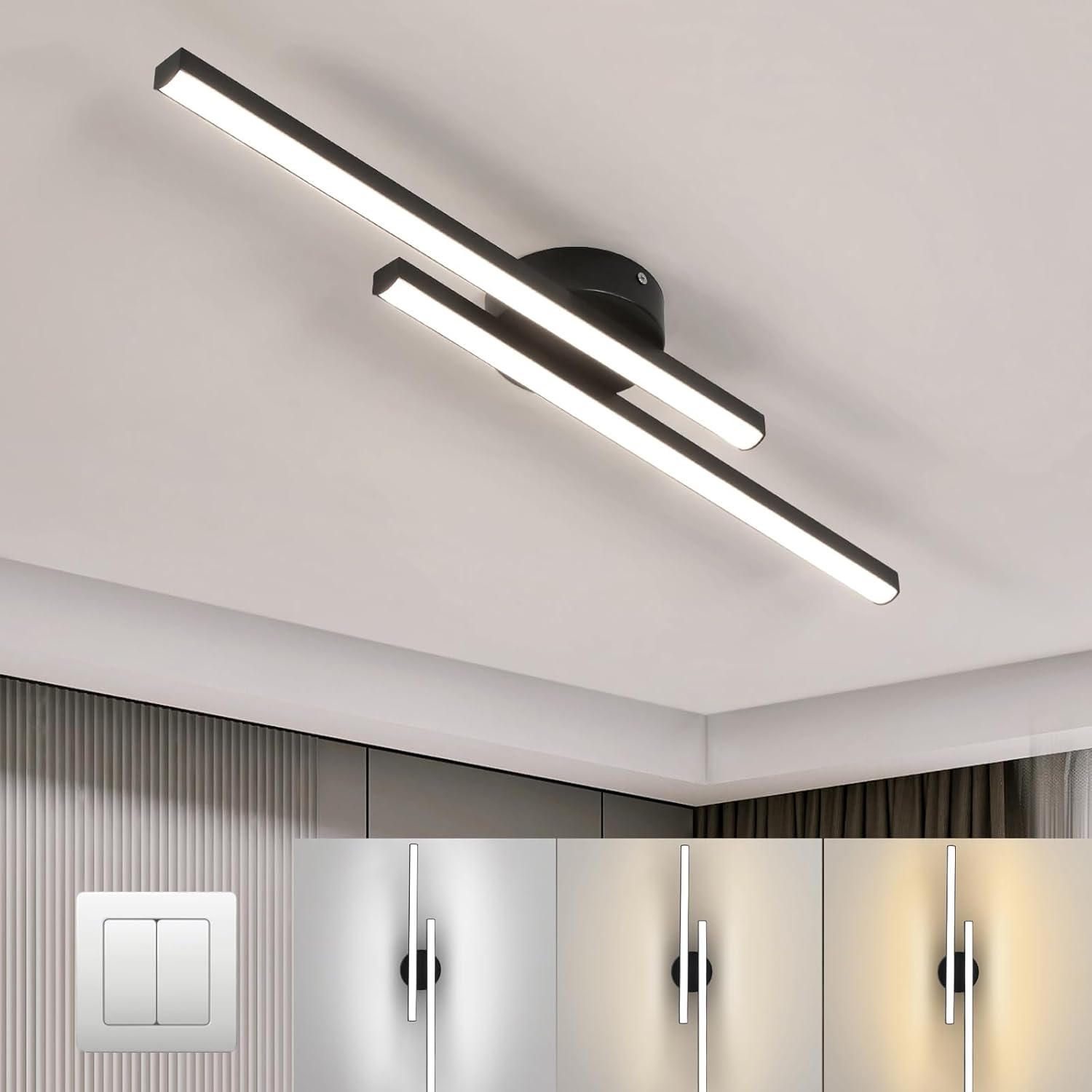 Cavien – Lámpara de Techo LED Lineal de Aluminio Ultrafina