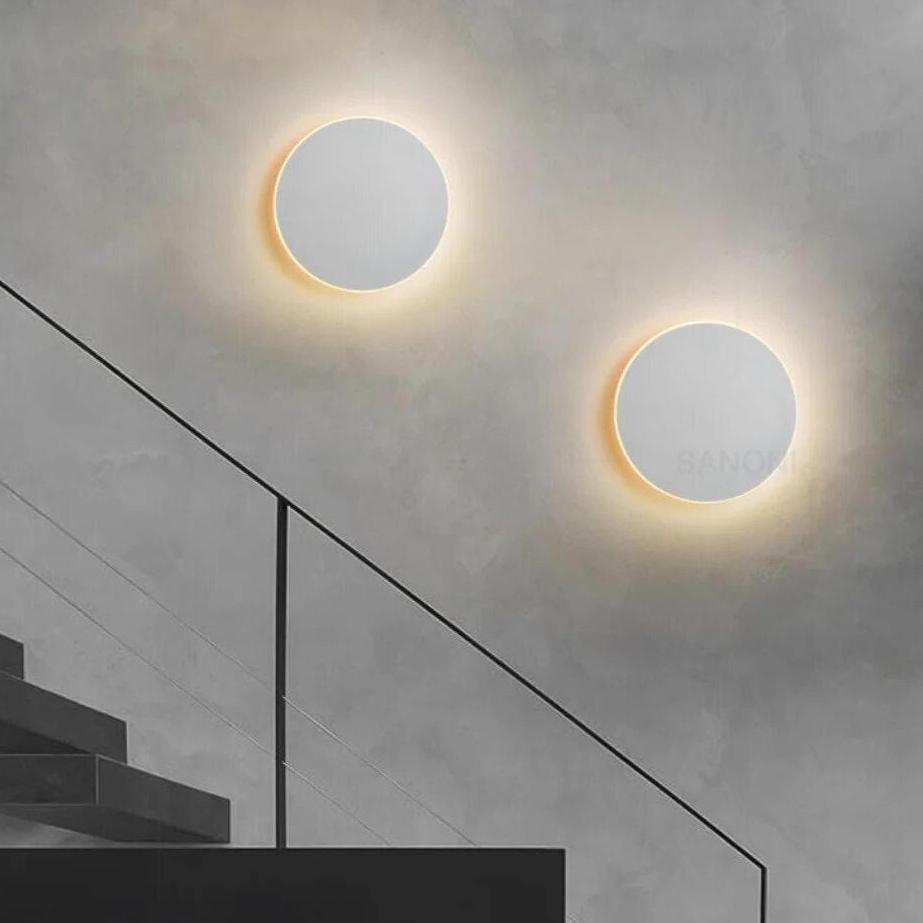 Alunari – Moderní severské kulaté hliníkové minimalistické LED nástěnné světlo