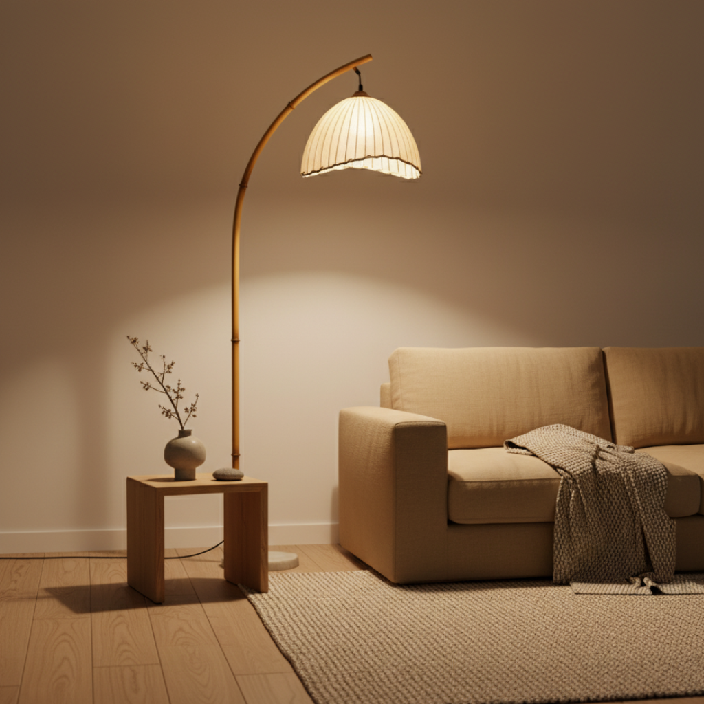 Takurai - Elegáns természetes bambusz állólámpa nappali díszítéséhez