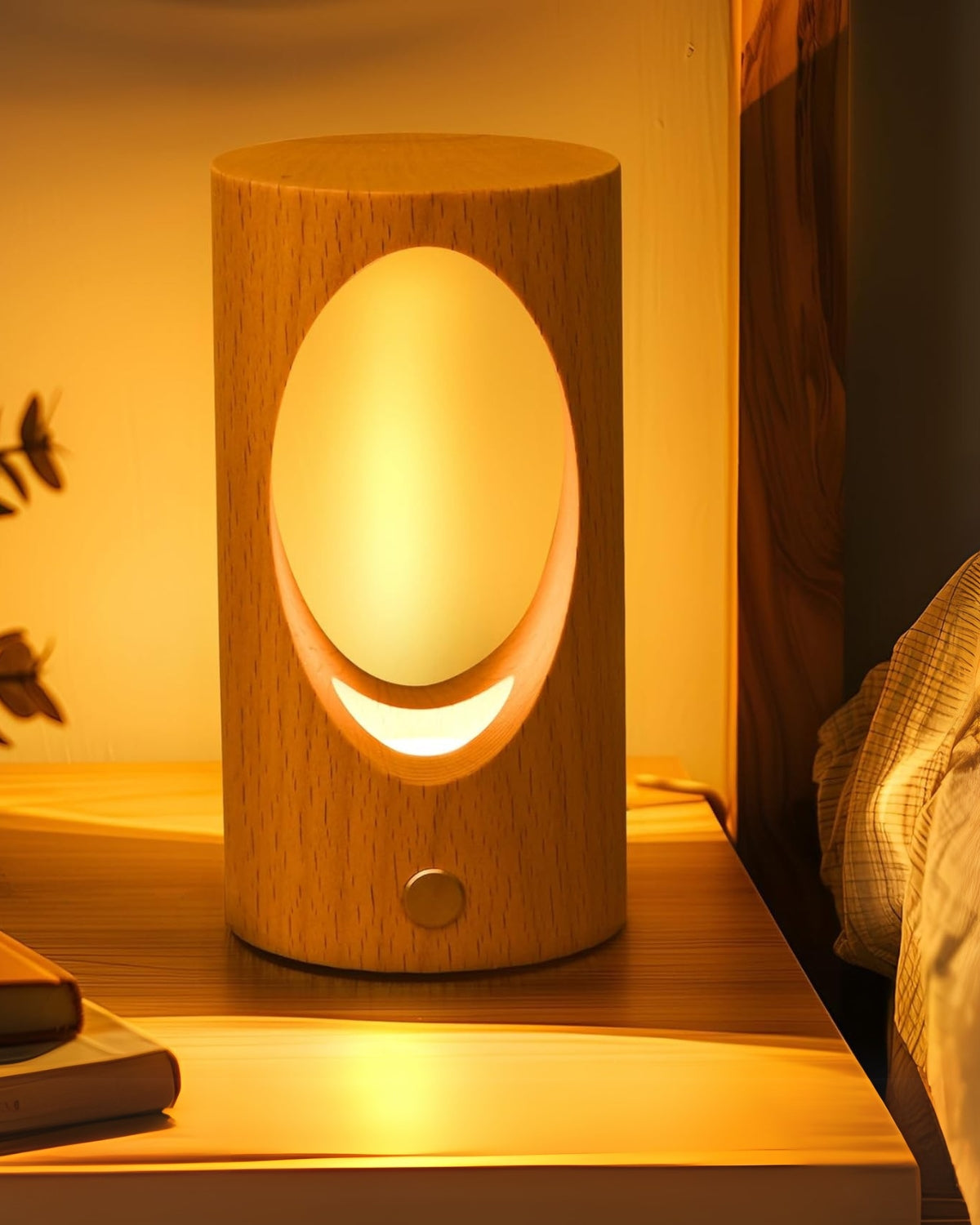 Solvara – Elegantní dřevěná stolní lampa s LED světlem