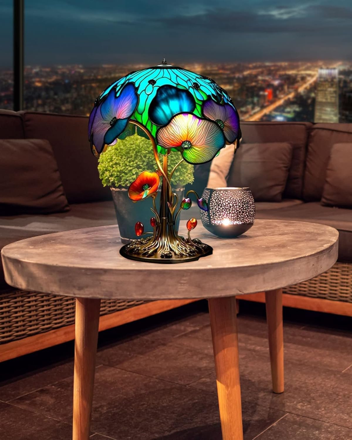 Floravynne – Handcrafted Resin Mushroom Lamp with Vibrant Floral Design and Soothing Ambient Light