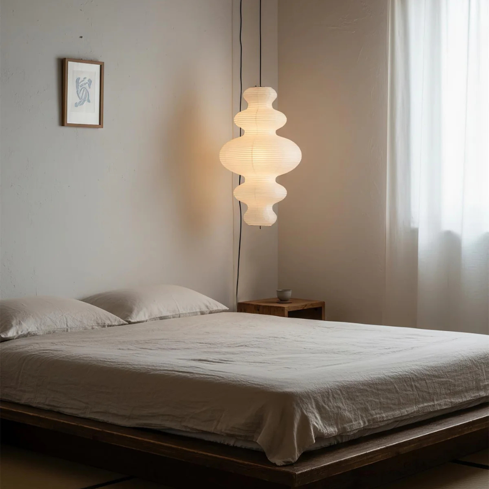 Akaria - Suspension artisanale en papier de riz pour éclairage de cuisine