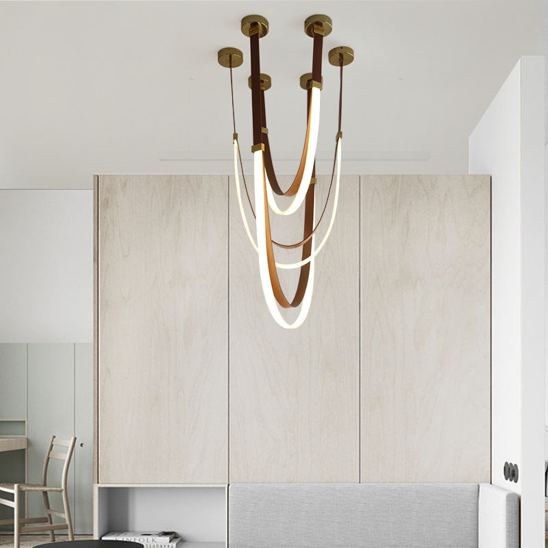 Luvairn – Luz de techo con cinturón de cuero sintético y LED