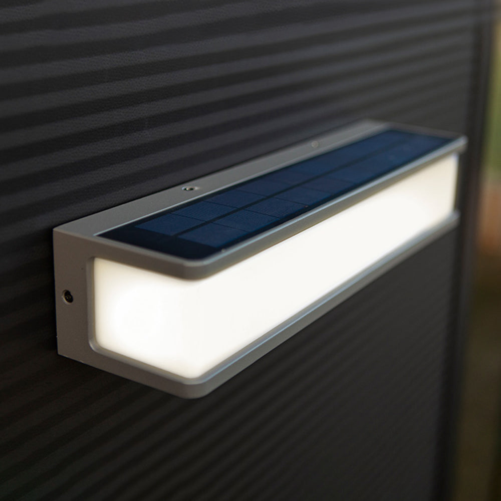 Aerion - Modern Minimalist Rectangular Acrylic Sensor Solar IP65 Waterproof Outdoor Wall Light