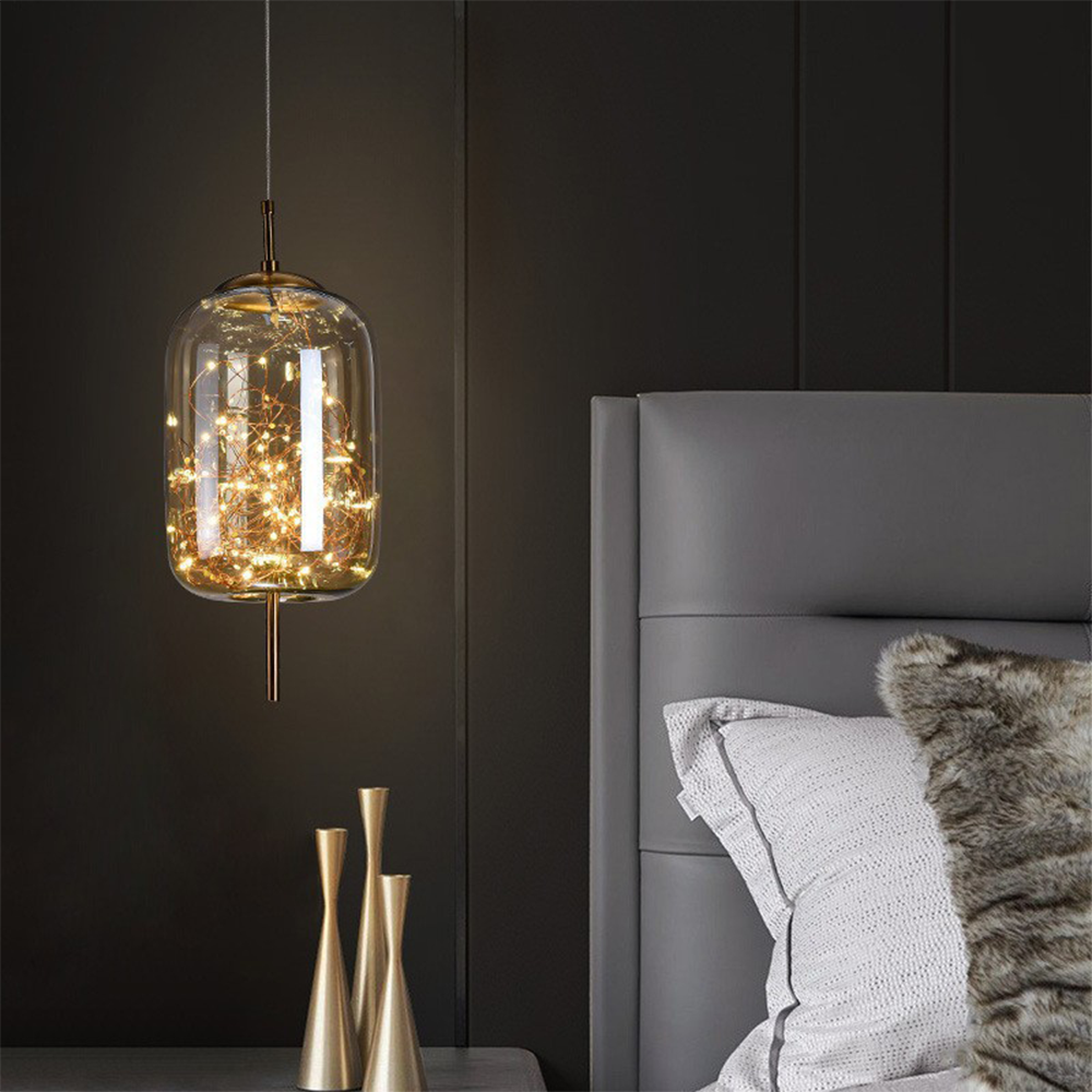 Karon – Skleněné LED závěsné svítidlo teplá bílá