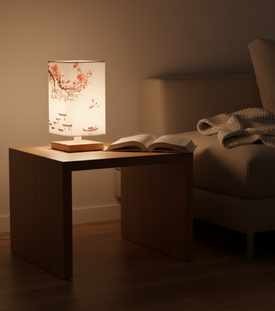 Zenora - Lampada da tavolo minimalista in bambù per scrivania da camera da letto