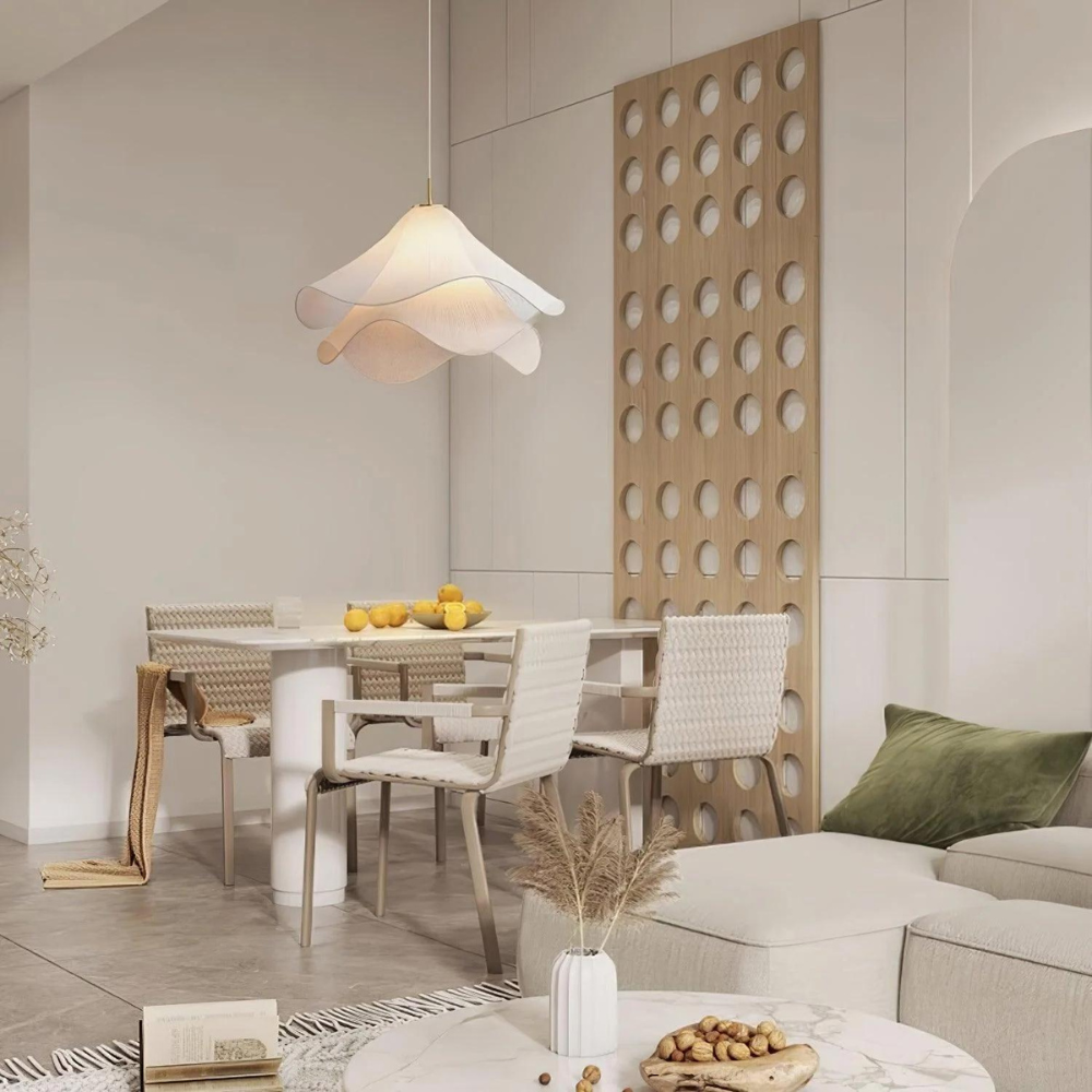 Solren - Látkový závěsný lustr ve stylu Japandi