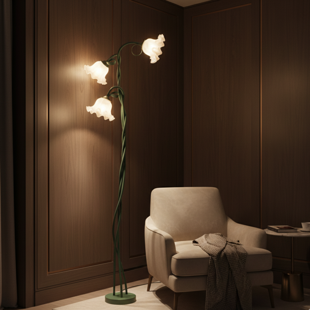 Bloomari - Elegáns, modern zöld matt állólámpa nappaliba