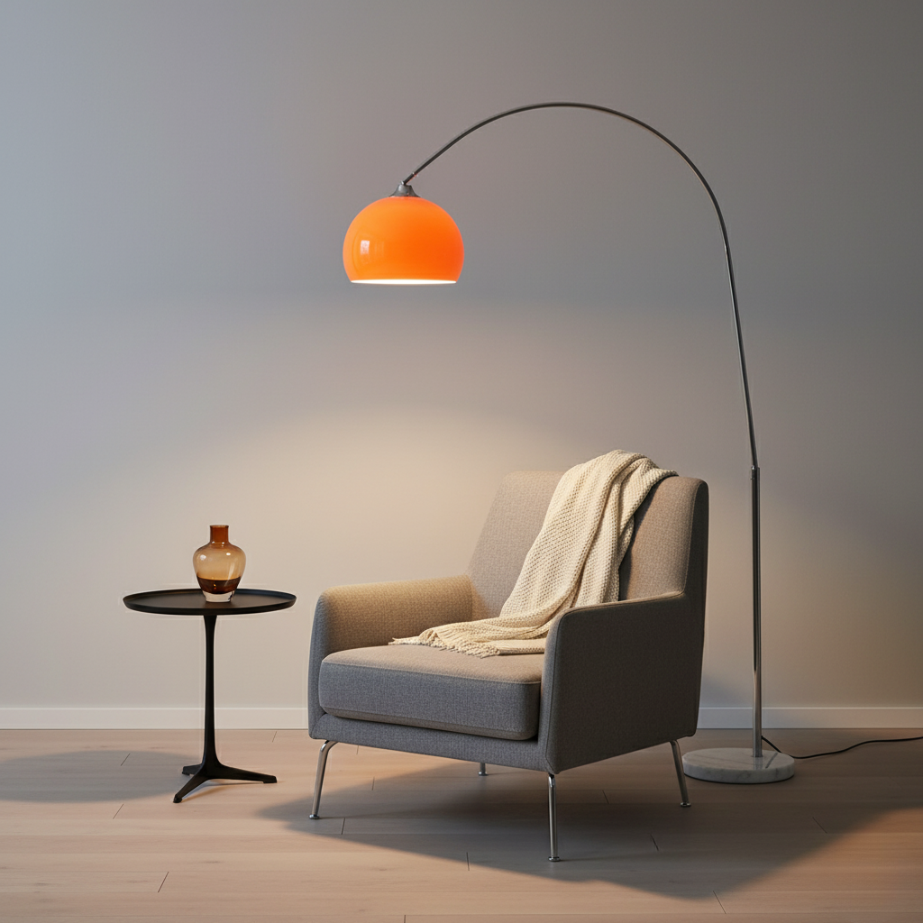 Arvionne – Contemporary Arc Floor Lamp with Dome Shade