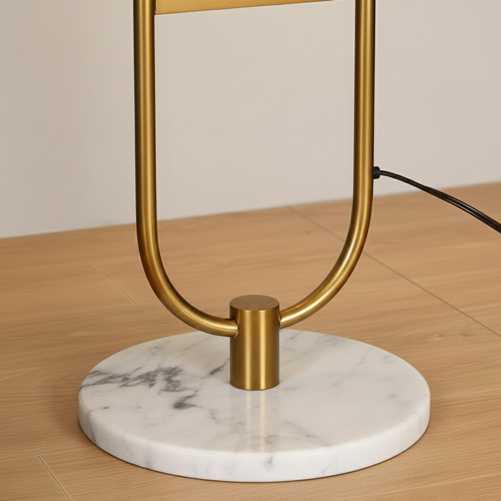 Velmari – Skandináv íves állólámpa oldalsó asztallal