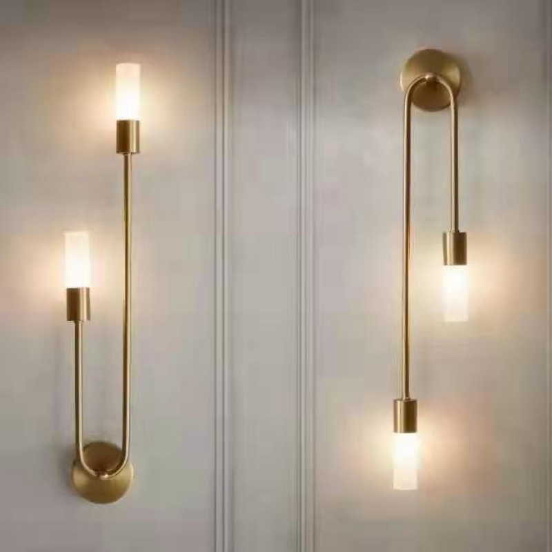 Mezara - Moderní zlaté LED nástěnné svítidlo sada 2 kusů