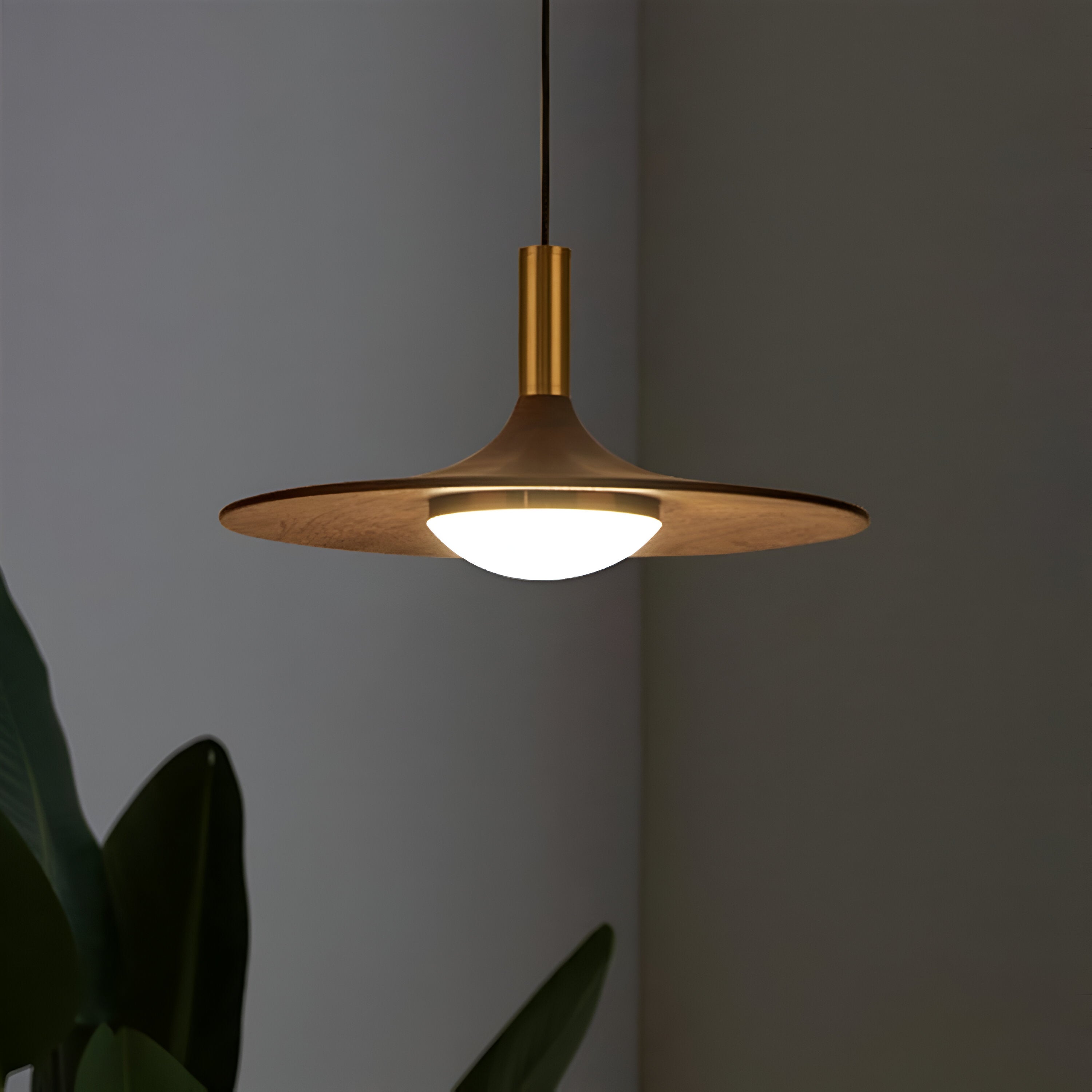 Drayven - Nordic Style Walnut-Finish Iron Pendant Light