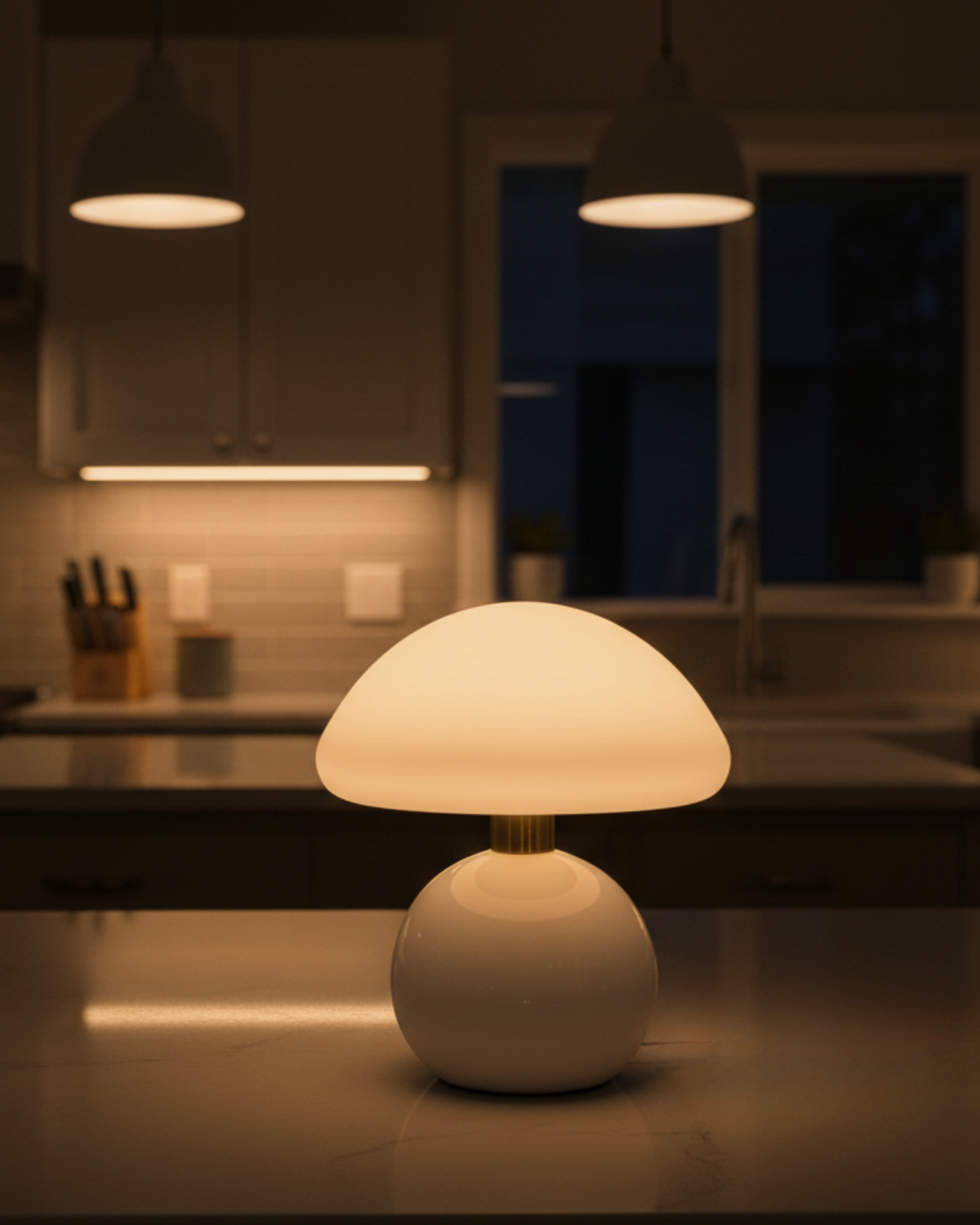 Celunari – Elegant keramisk bordlampe med trefarvet lys