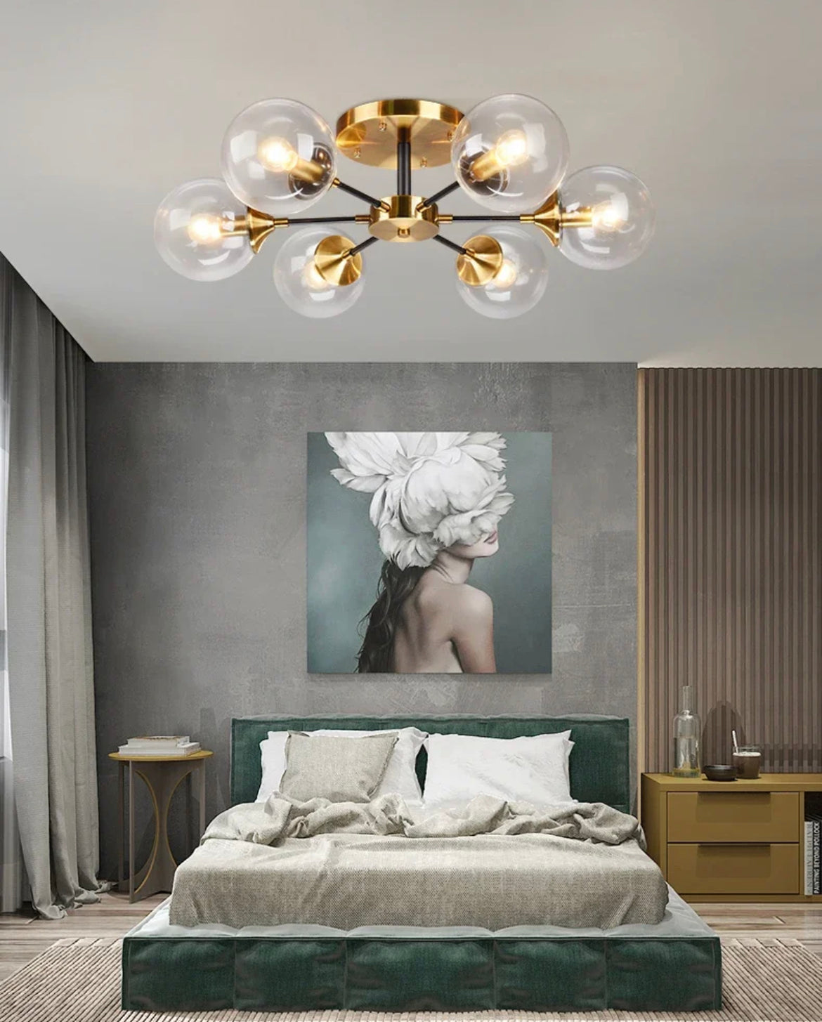 Jadivelle – Jade Glass Globe Modern Chandelier