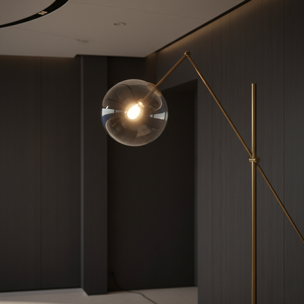 Equinari - Elegáns Arany Íves Állólámpa Modern Nappali Díszítéséhez