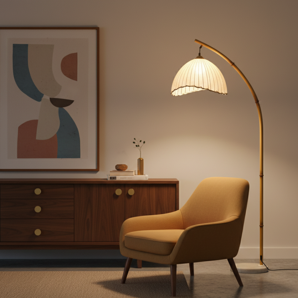 Takurai - Elegáns természetes bambusz állólámpa nappali díszítéséhez