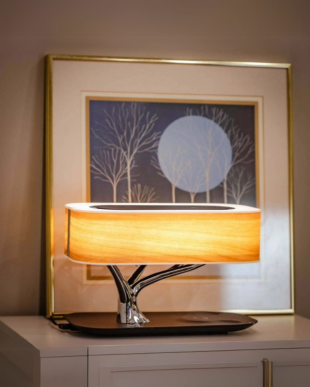 Sylvarein – Lampe de table inspirée des arbres avec charge sans fil et gradation tactile