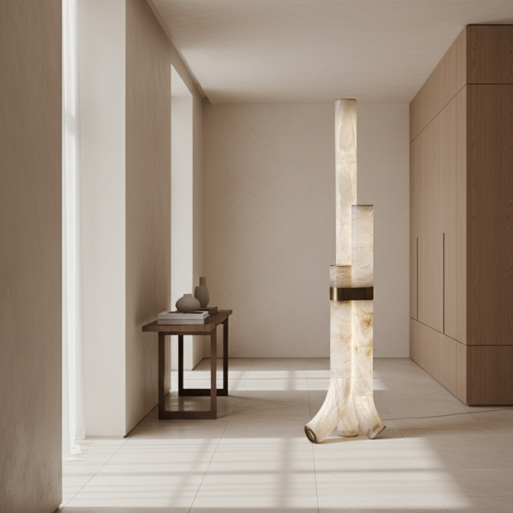 Zenthari - Elegáns, modern réz állólámpa nappaliba