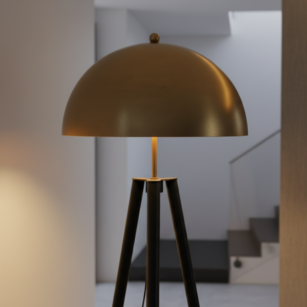 Virellor – Lampe sur pied élégante à trépied doré