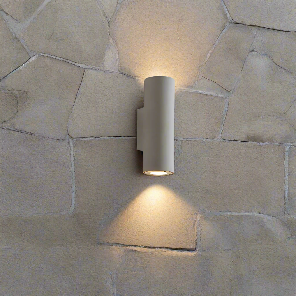 Noctara - Luz de Pared Exterior Minimalista de Cemento Resplandor de Medianoche