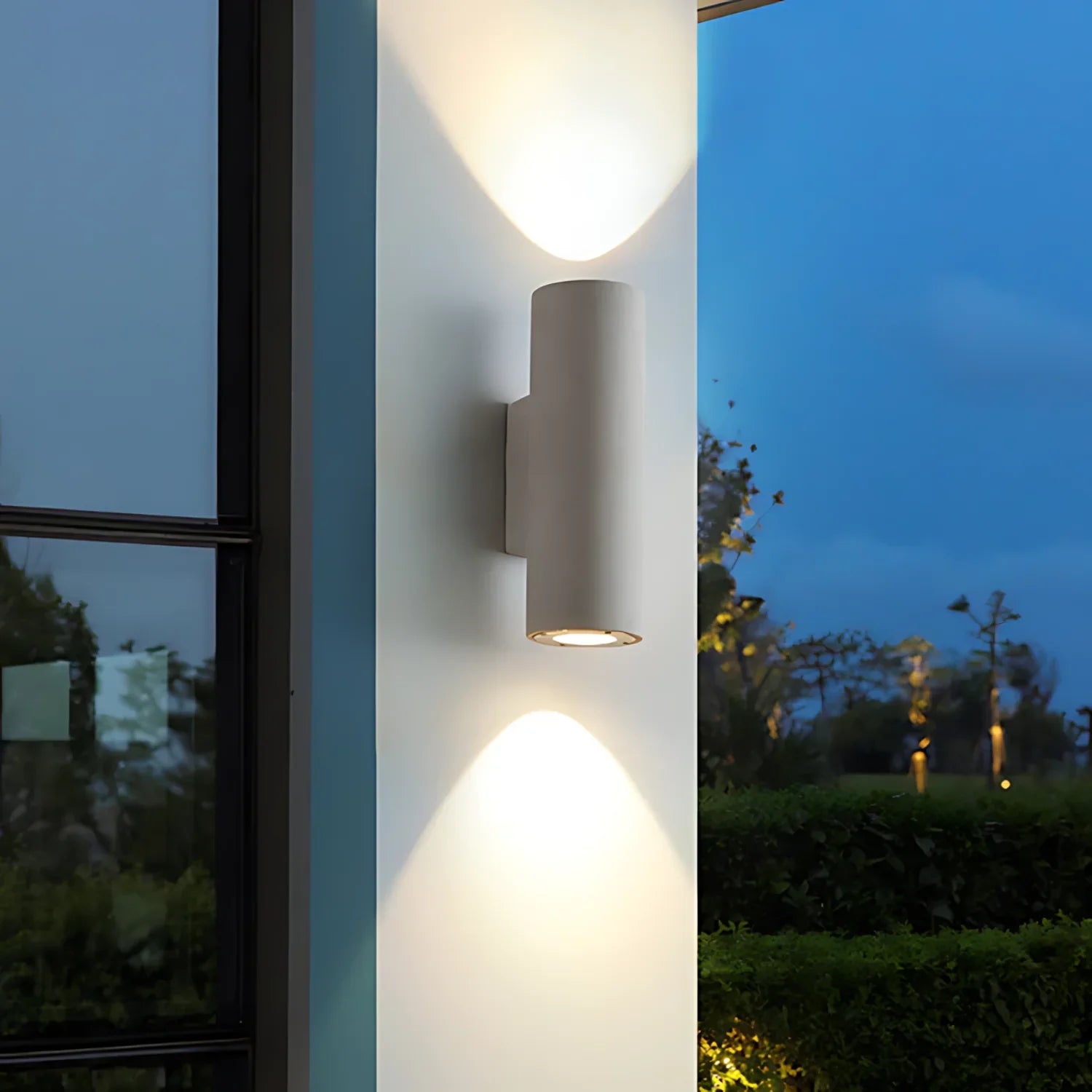 Noctara - Luz de Pared Exterior Minimalista de Cemento Resplandor de Medianoche