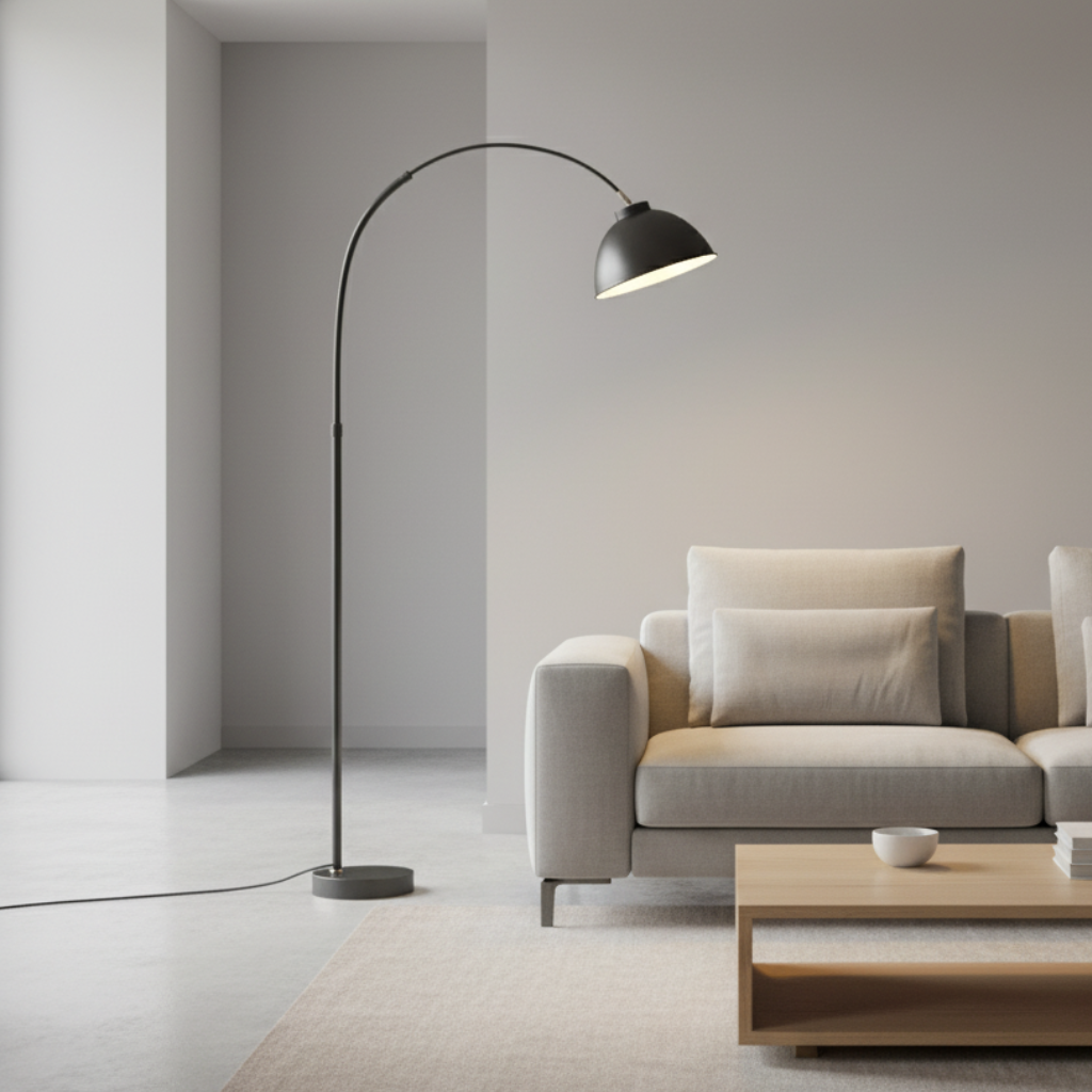 Arcalis - Stylish Modern Metal Arc Floor Lamp with Curved Shade