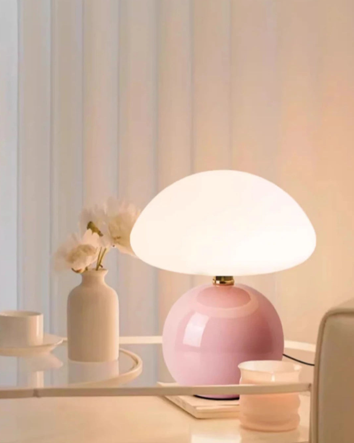 Orrynne – Lámpara de Mesa de Cerámica Elegante con Iluminación Ambiental Suave y Diseño Japandi