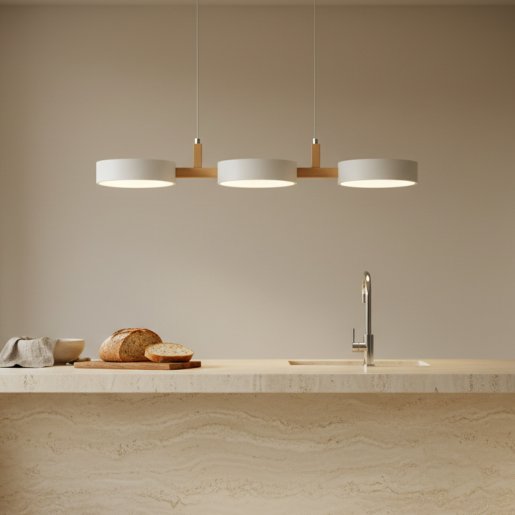 Trestra – lineární závěsné svítidlo skandinávského designu pro jídelnu a kuchyň