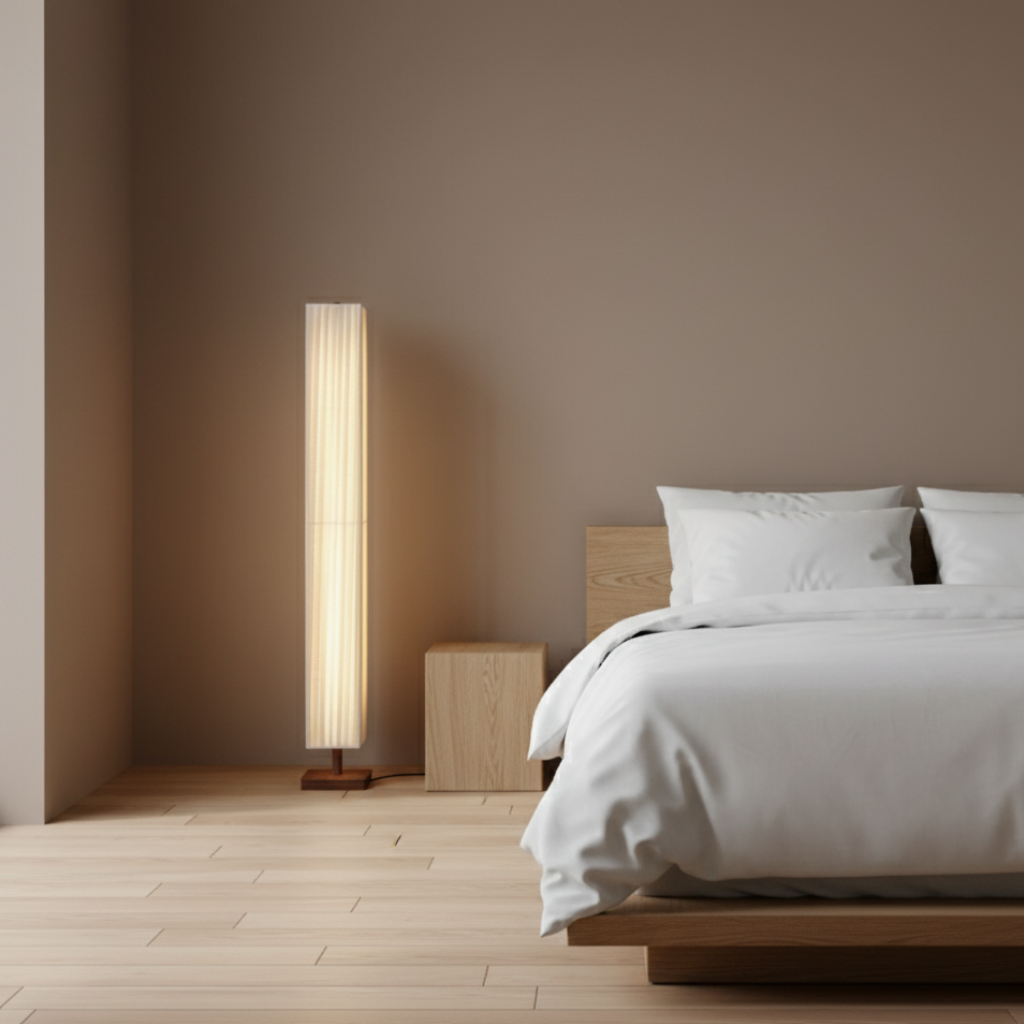 Renashi – Lampada da terra giapponese moderna con luce LED calda