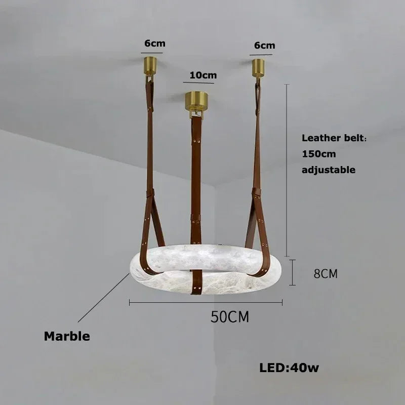 Marveon- Contemporary Marble Pendant Chandelier