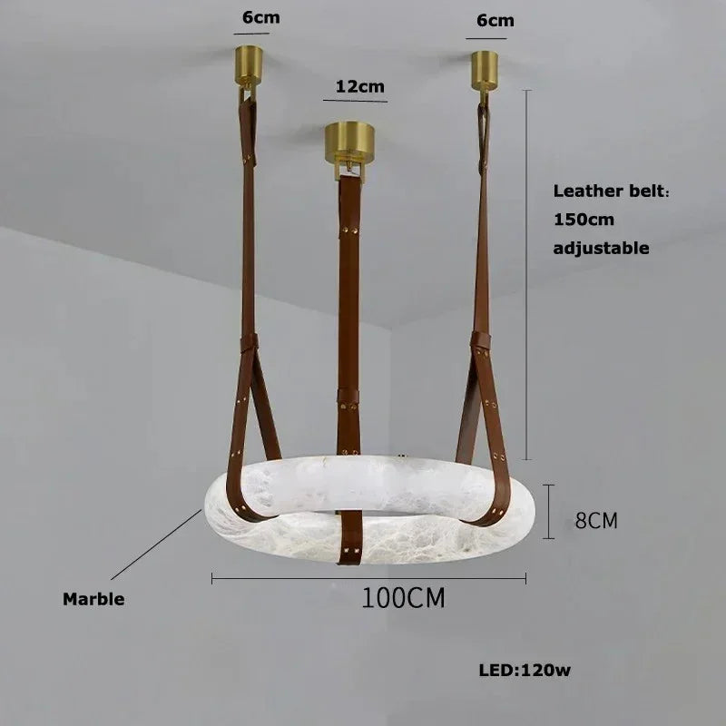 Marveon- Contemporary Marble Pendant Chandelier