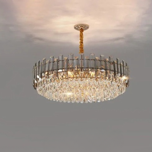 Aurevella – Gold Crystal Ceiling Chandelier