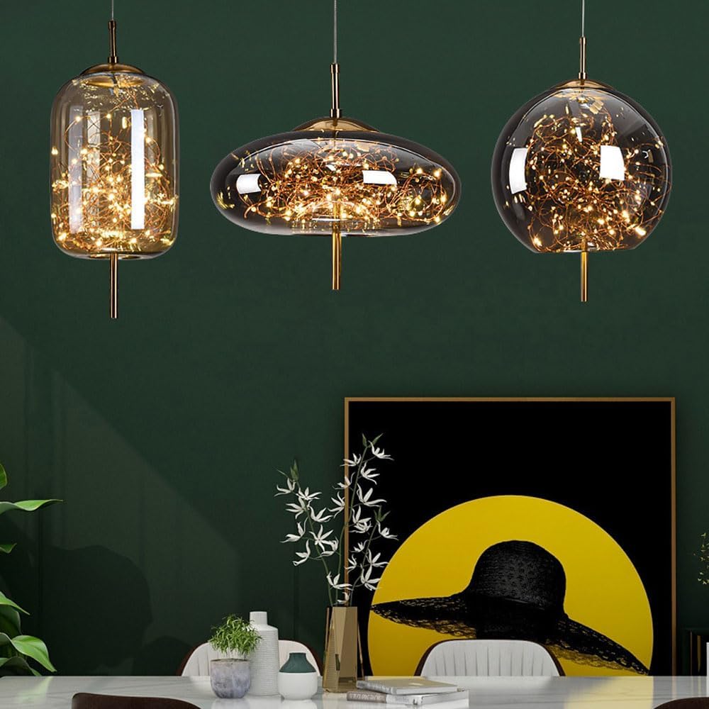 Karon – Skleněné LED závěsné svítidlo teplá bílá