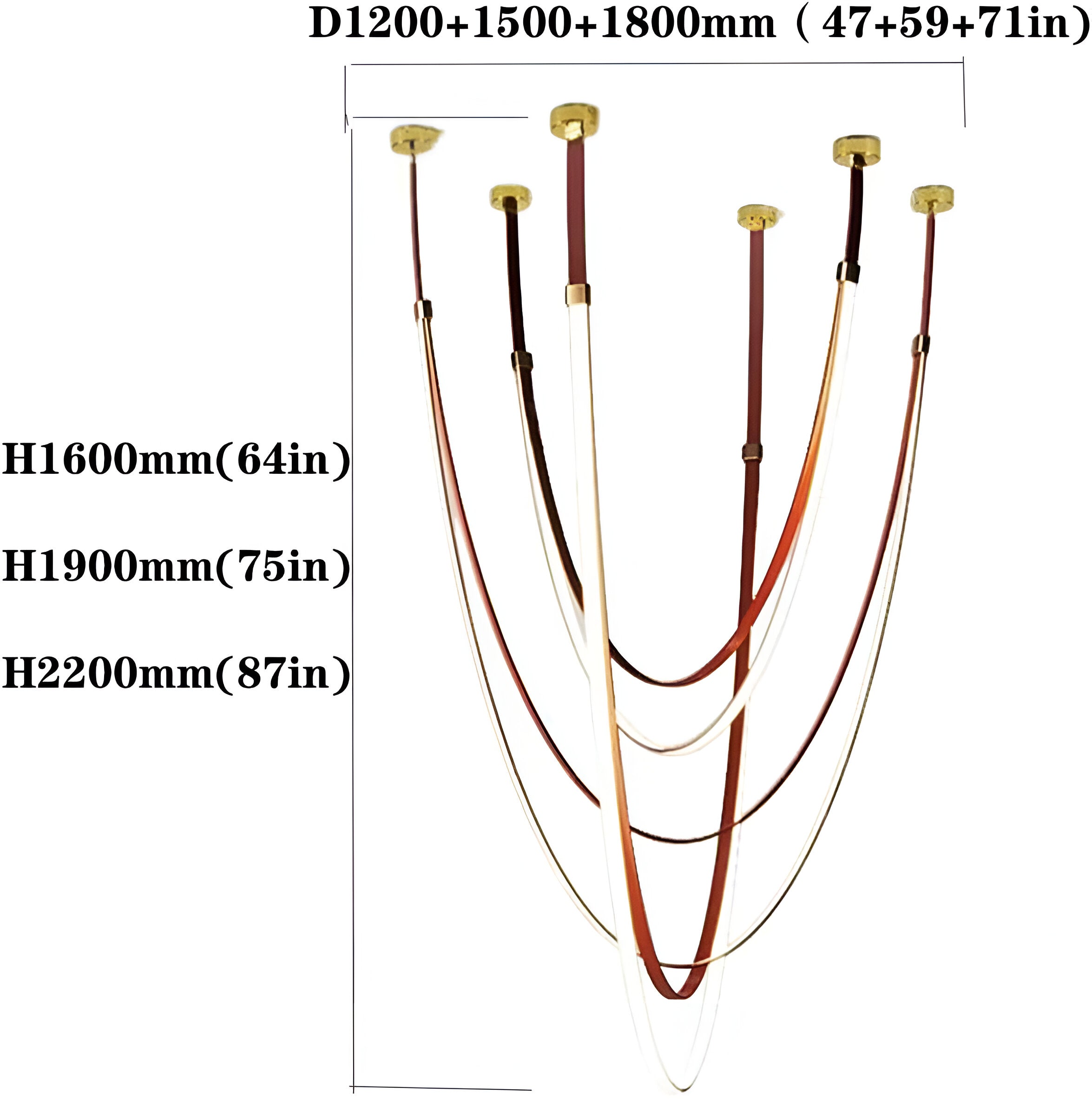 Luvairn – Luz de techo con cinturón de cuero sintético y LED