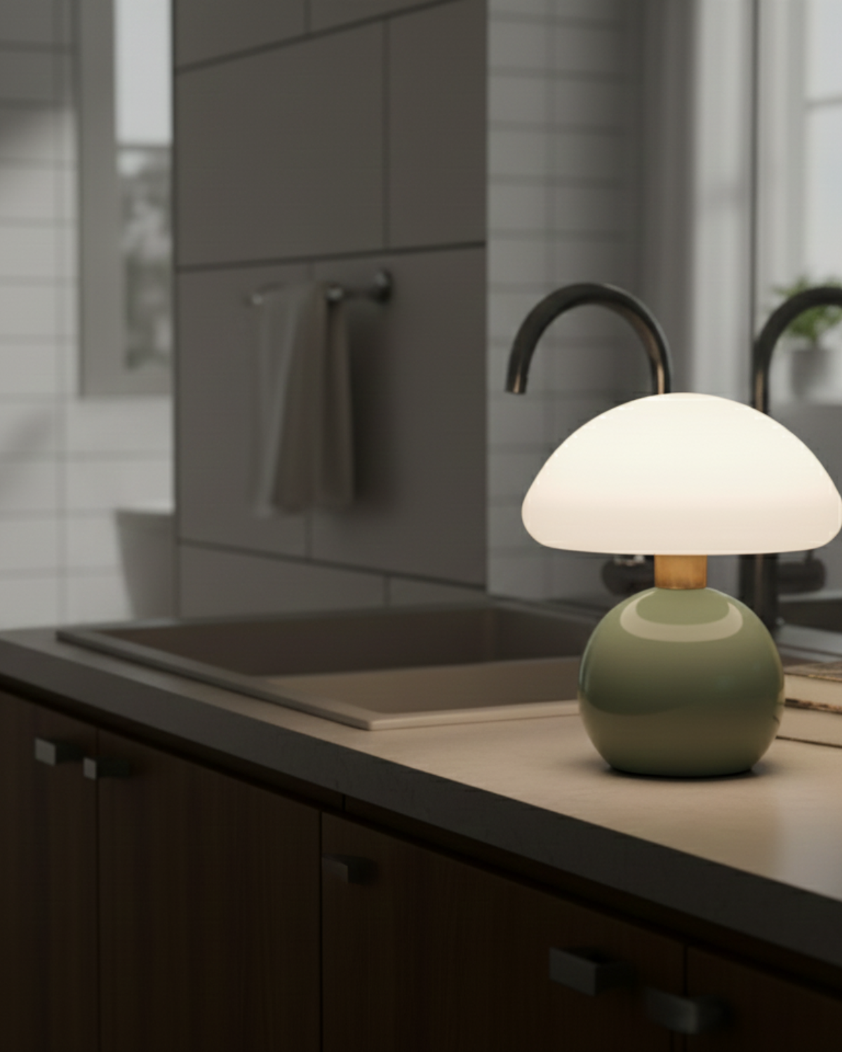 Celunari – Elegant keramisk bordlampe med trefarvet lys