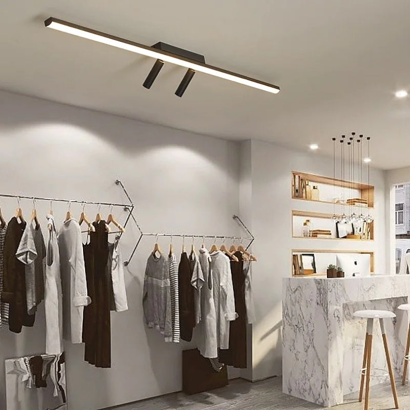 Arivon – Plafonnier LED linéaire noir pour salon