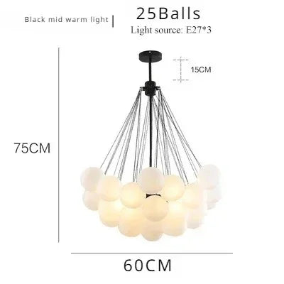 Solvarra - Matt üveggömb modern csillár