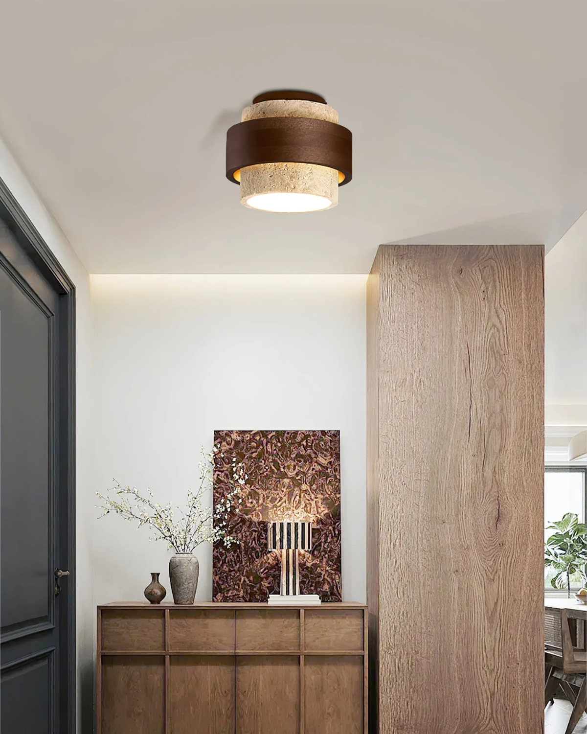 Sylvéra – Minimalist Woodland-Inspired Round Ceiling Light