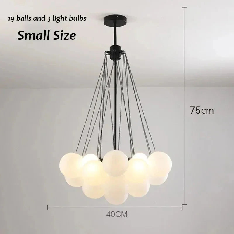 Solvarra - Matná skleněná koule moderní lustr