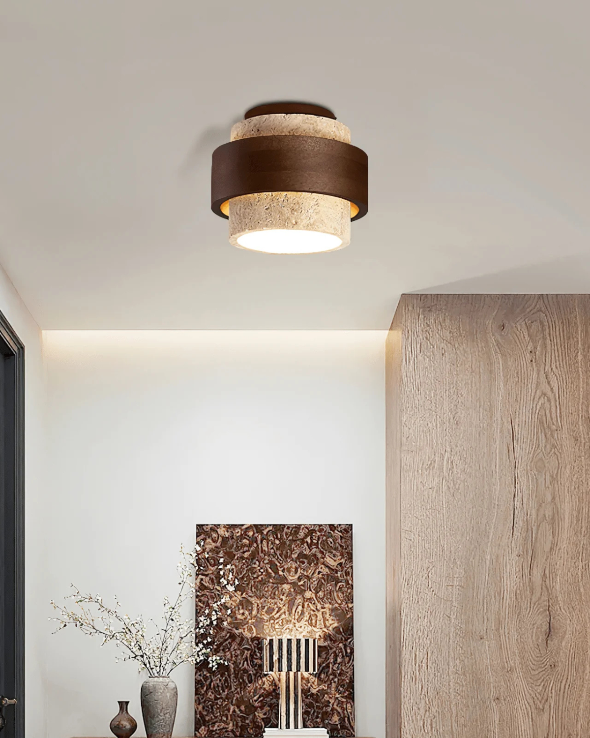 Sylvéra – Minimalist Woodland-Inspired Round Ceiling Light
