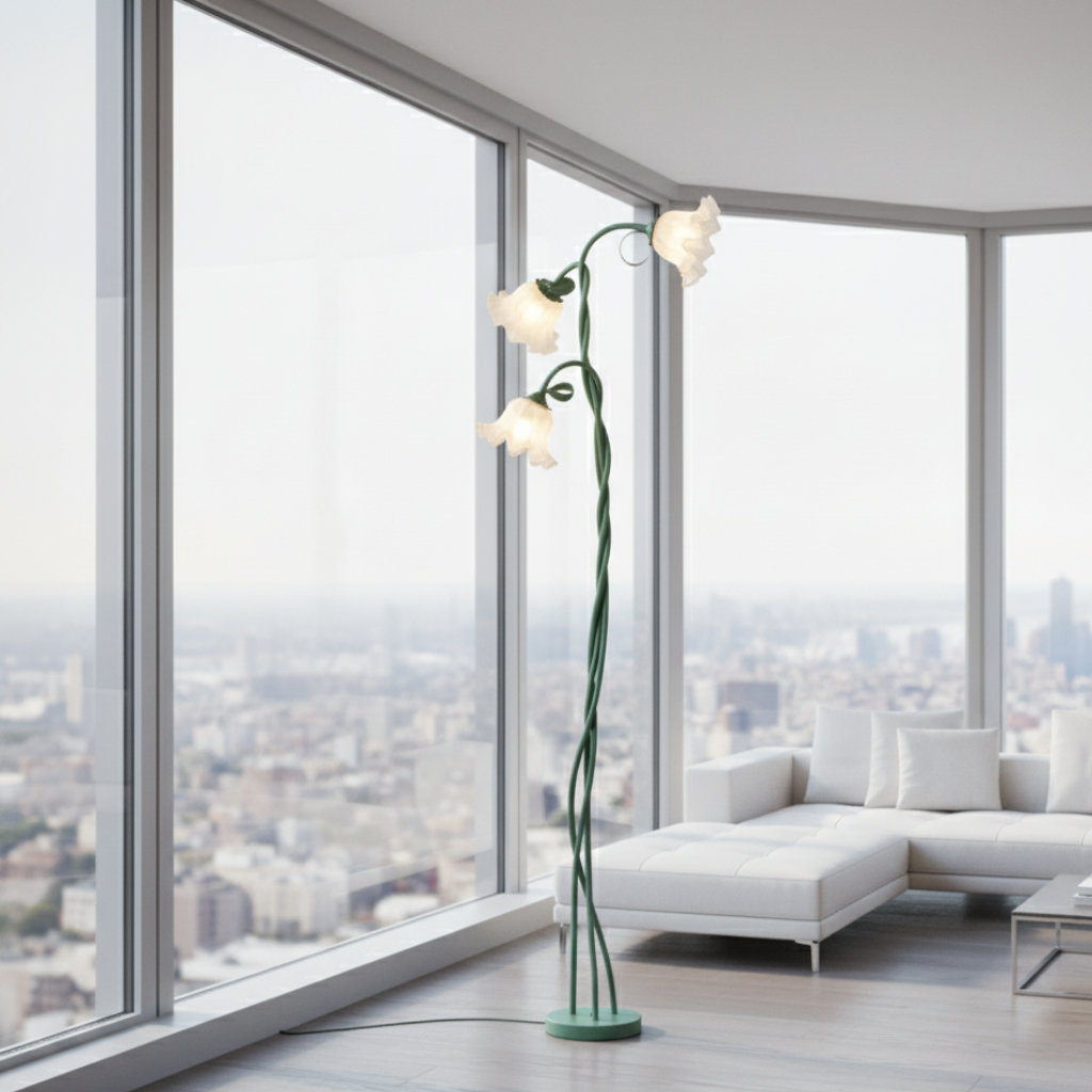 Bloomari - Elegáns, modern zöld matt állólámpa nappaliba