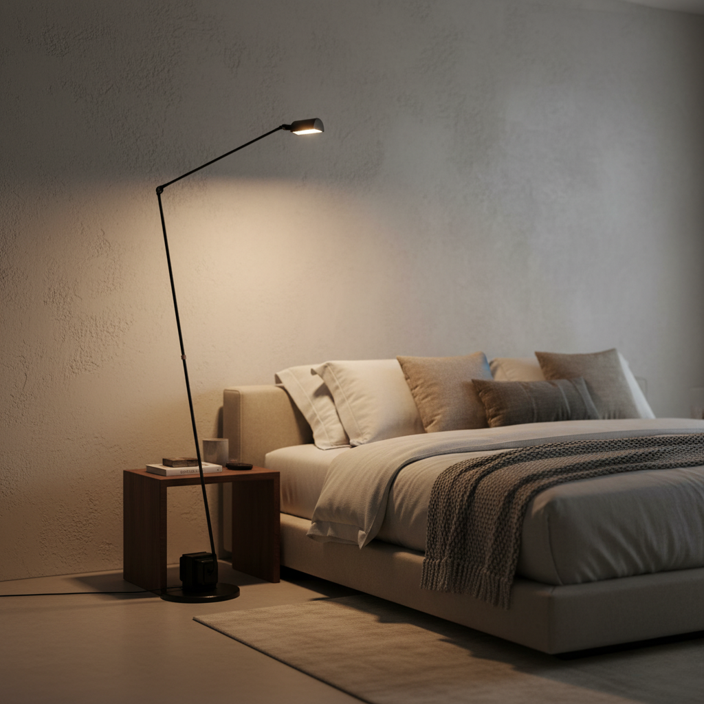 Draxien – Moderne justerbar sort gulvlampe