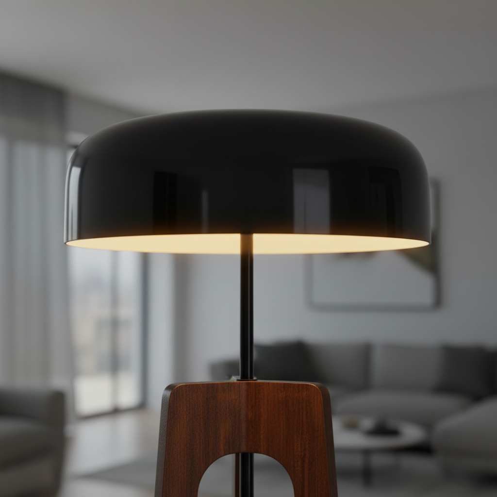 Thalorin – Lampada da terra moderna in legno con treppiede