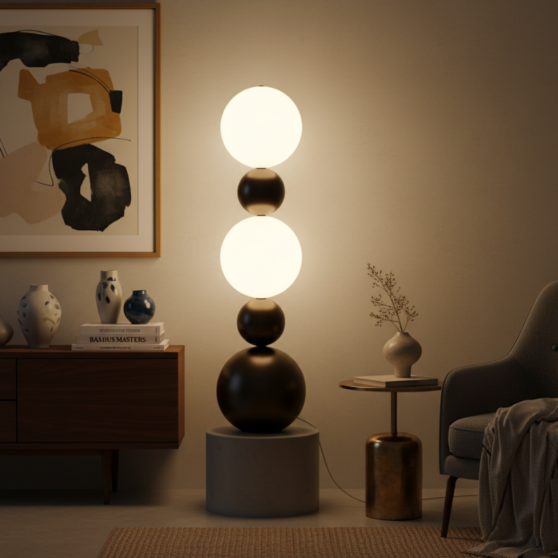 Solavien – Håndlavet Gulvlampe med Kalebasdesign i Moderne Stil