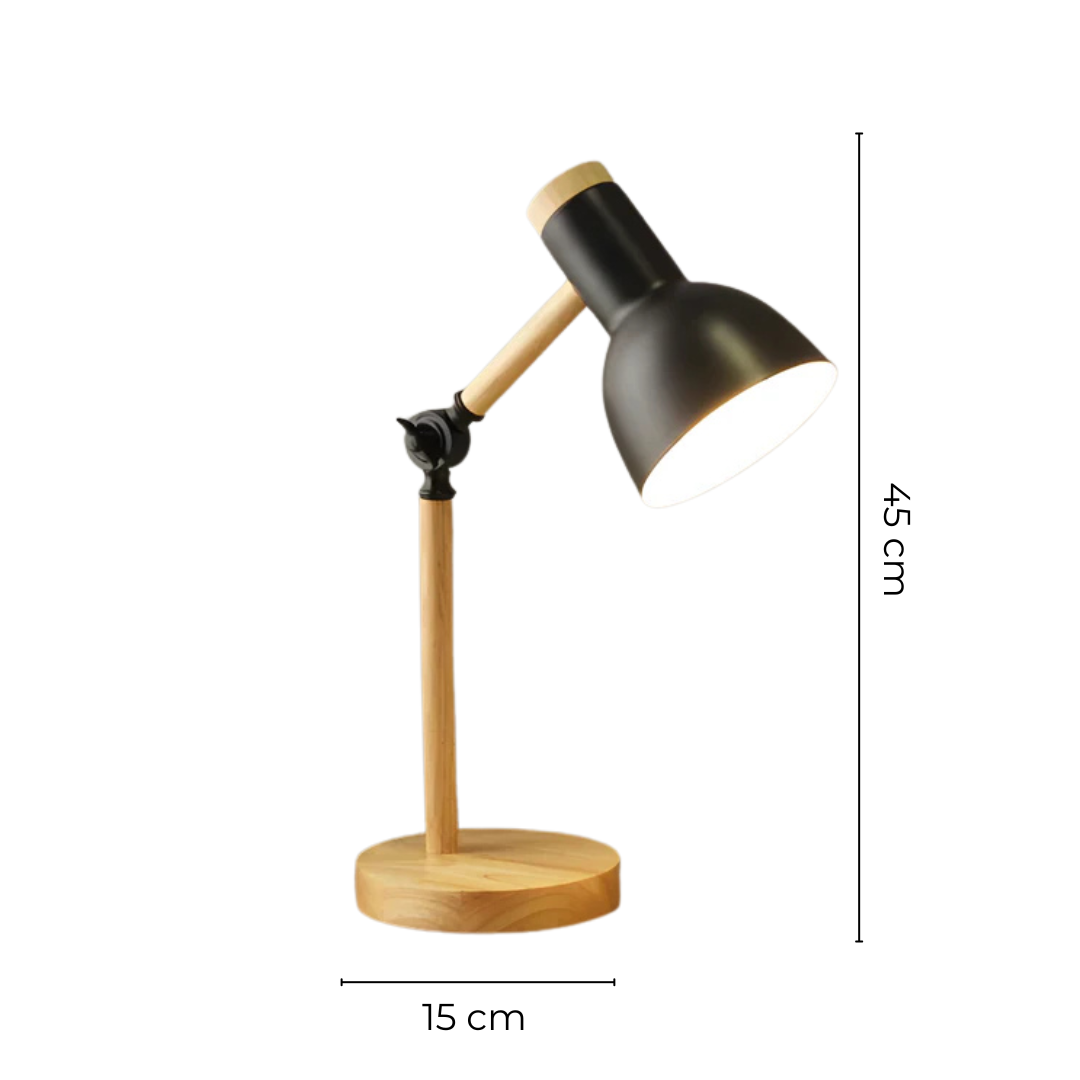 Velorienn – Justerbar LED Bordlampe i Træ og Metal
