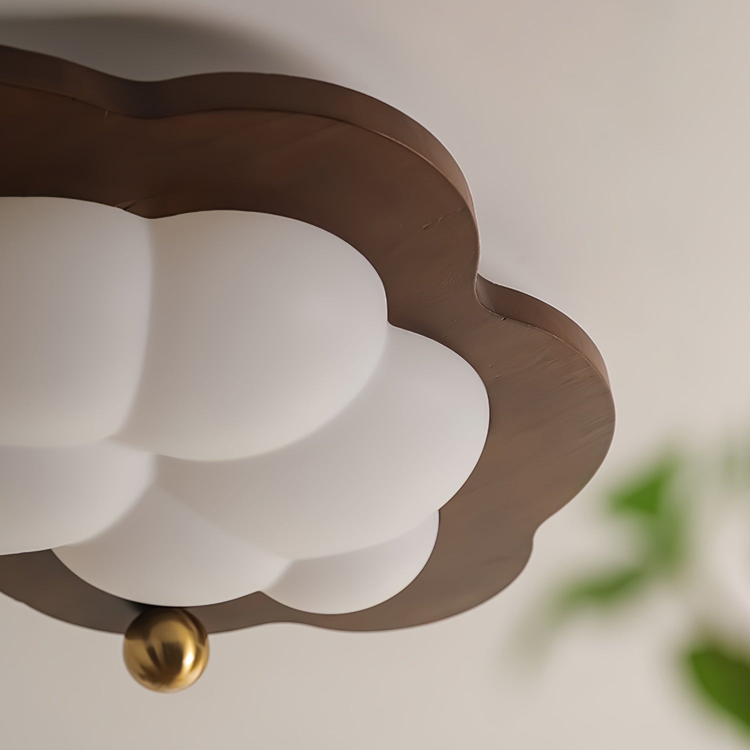 Cloudelle – Lámpara de techo de ensueño retro en madera crema