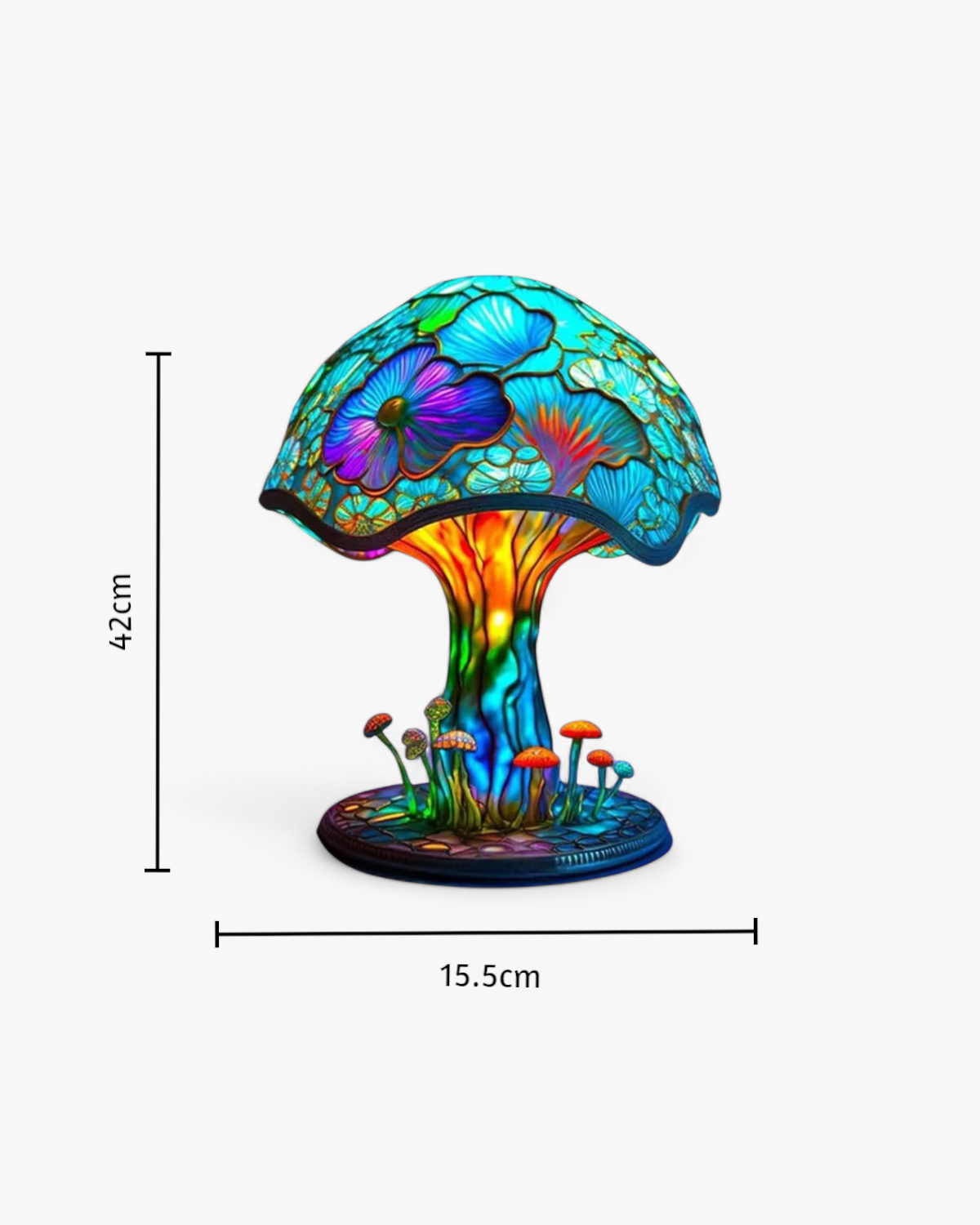 Floravynne – Handcrafted Resin Mushroom Lamp with Vibrant Floral Design and Soothing Ambient Light