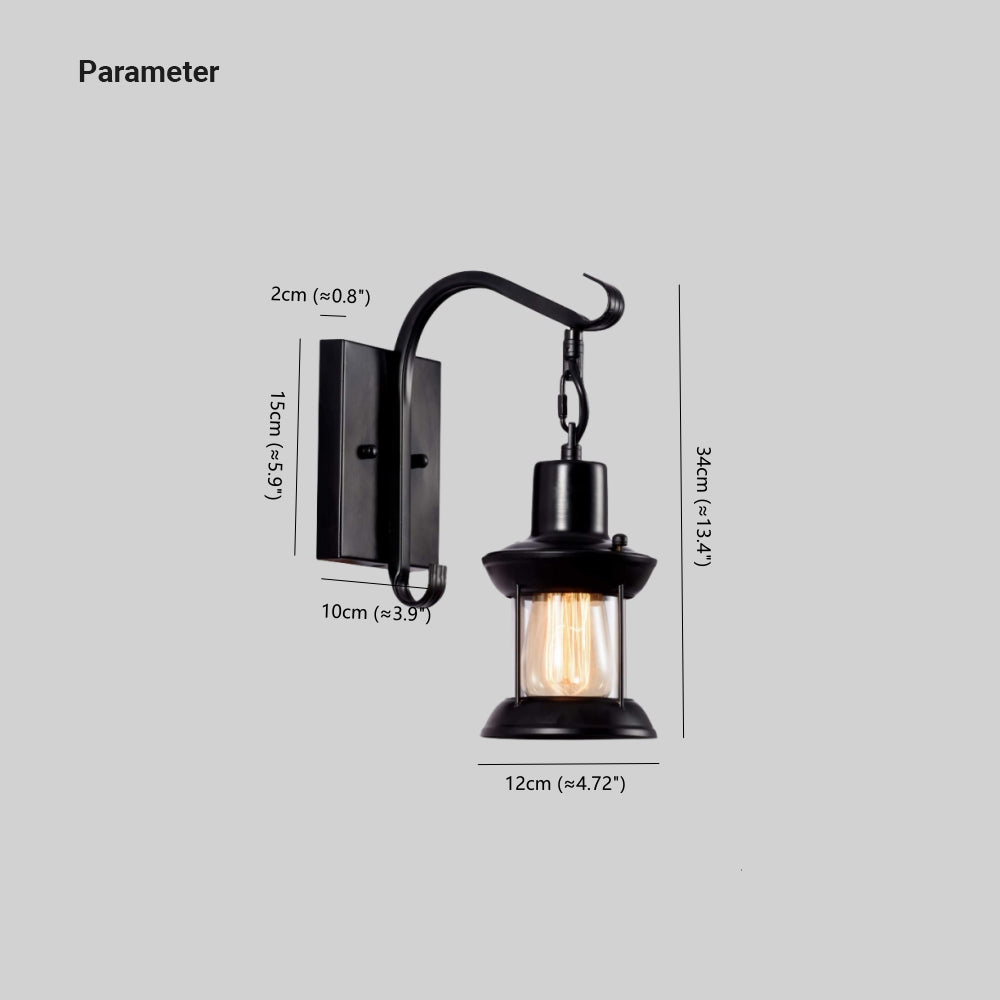 Dravion - Industrial Retro Wall Lamp Glass Shade E27