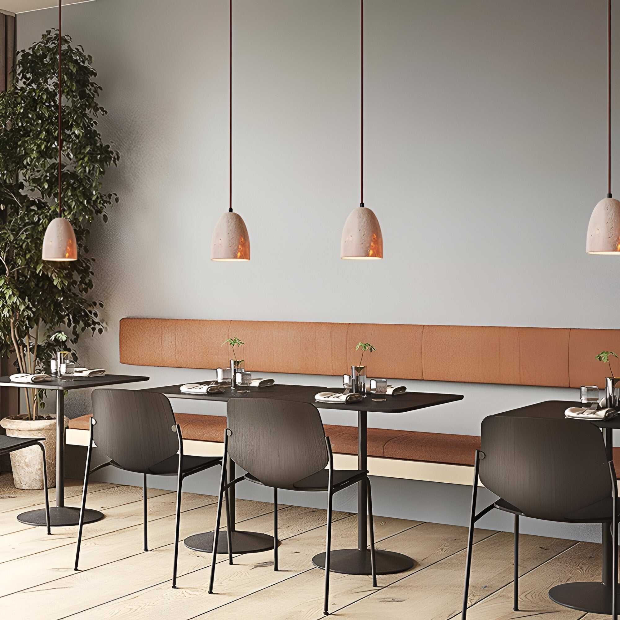 Noorik – Lámpara colgante minimalista de travertino