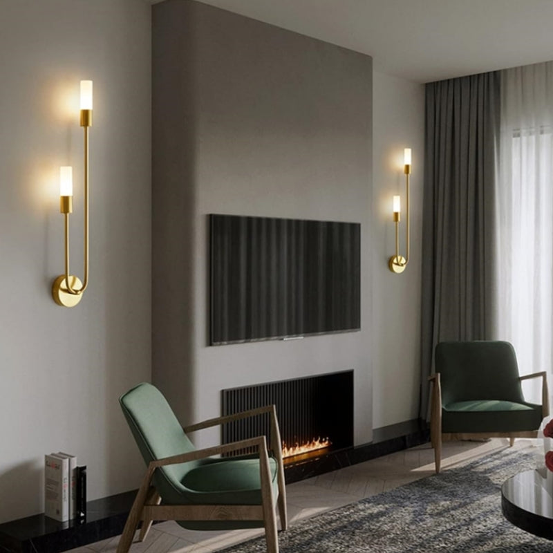 Mezara - Moderní zlaté LED nástěnné svítidlo sada 2 kusů